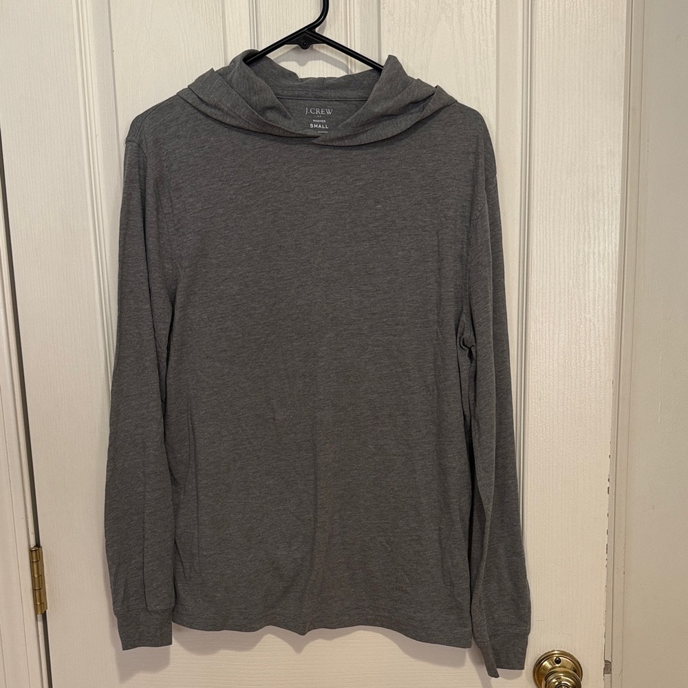 J. Crew Men's Heather Gray Jersey Hoodie Size Small